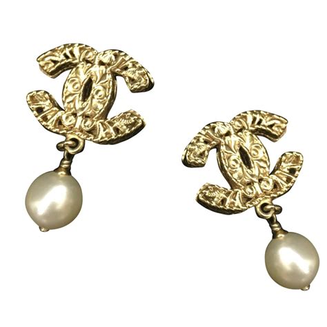 boucle d'oreille chanel avec perle|Boucles d'oreilles .